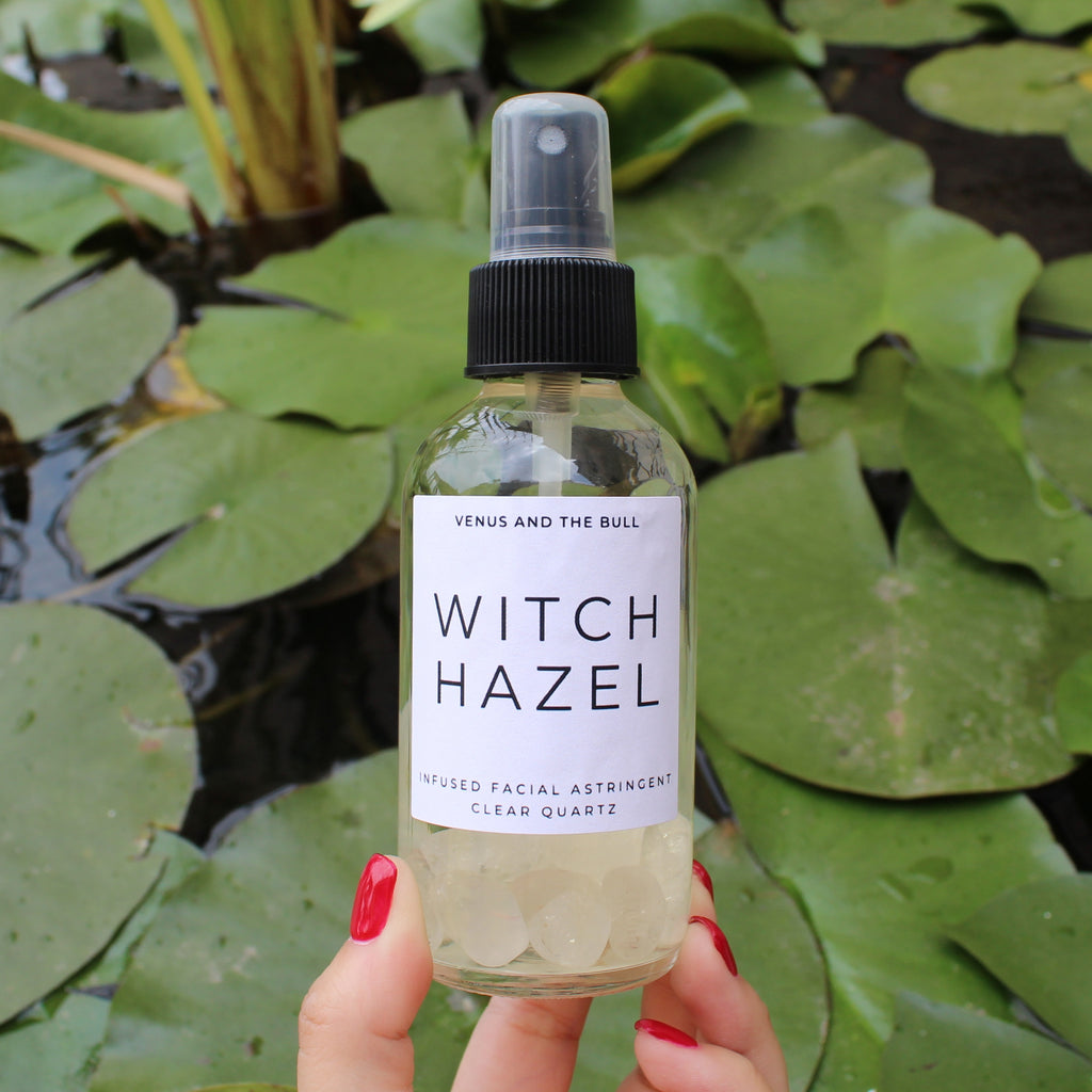 Witch Hazel Facial Astringent - Infused with Clear Quartz - 4oz - Spiritual Nexus